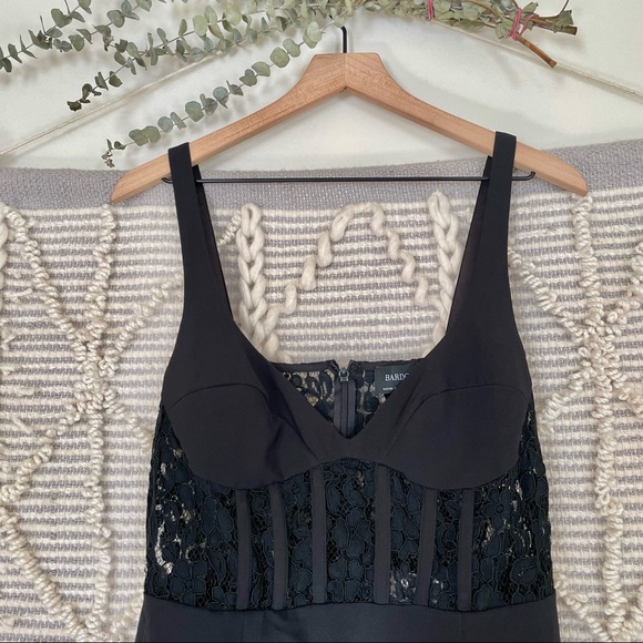 BARDOT CORSET LACE PANEL DRESS IN BLACK US 10 - Picture 7 of 16